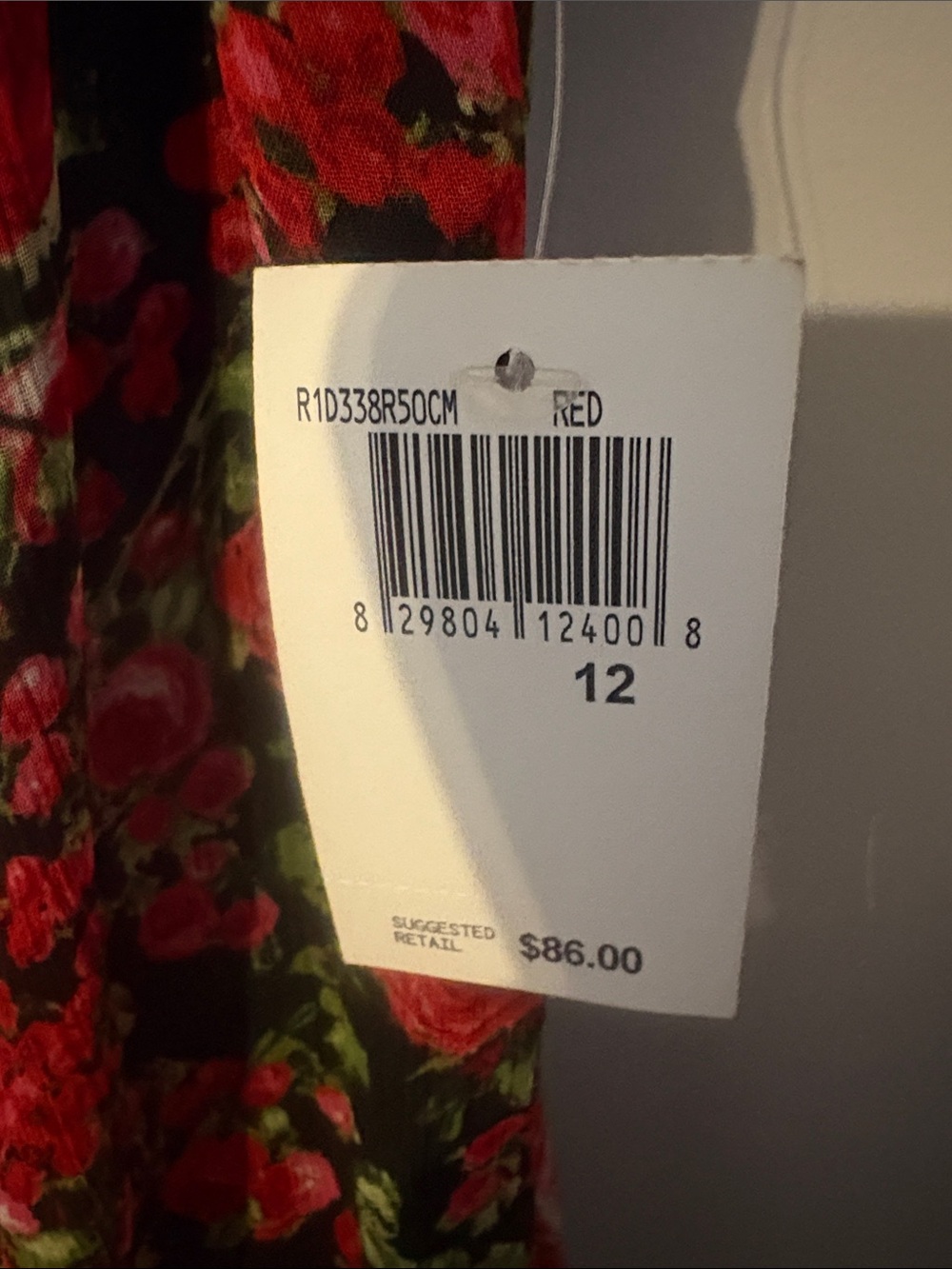 NWT Red Rose Print Sleeveless Shift Dress with Pockets Sz 12 - Picture 3 of 9